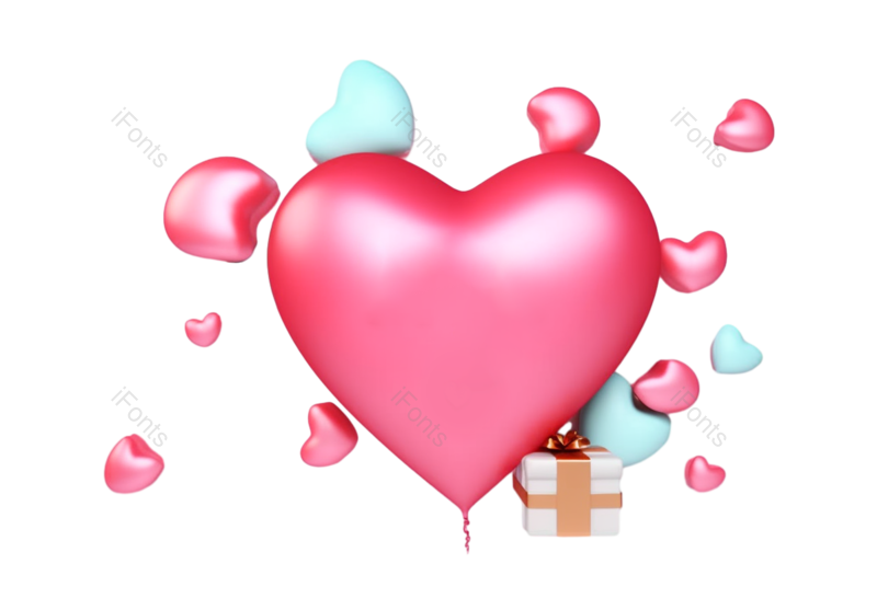 母亲节图片,可爱风元素,缎带PNG,粉红色免抠素材